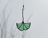 Reclaimed Glass Ginkgo Leaf from Italian Beer Bottle