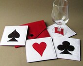 Playing Card Coaster Set of 4 with Case
