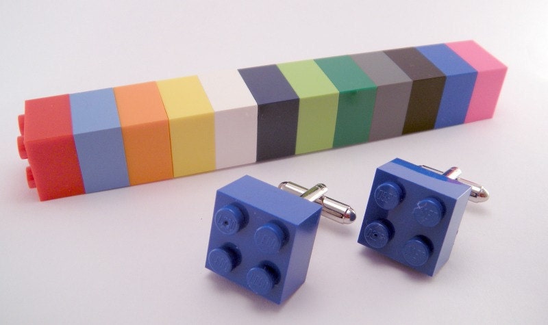 YOU CHOOSE COLOR Game Piece Tile Plate Block Plastic Square Cufflinks Cuff links Dork Nerd Geek Punk Retro Rad