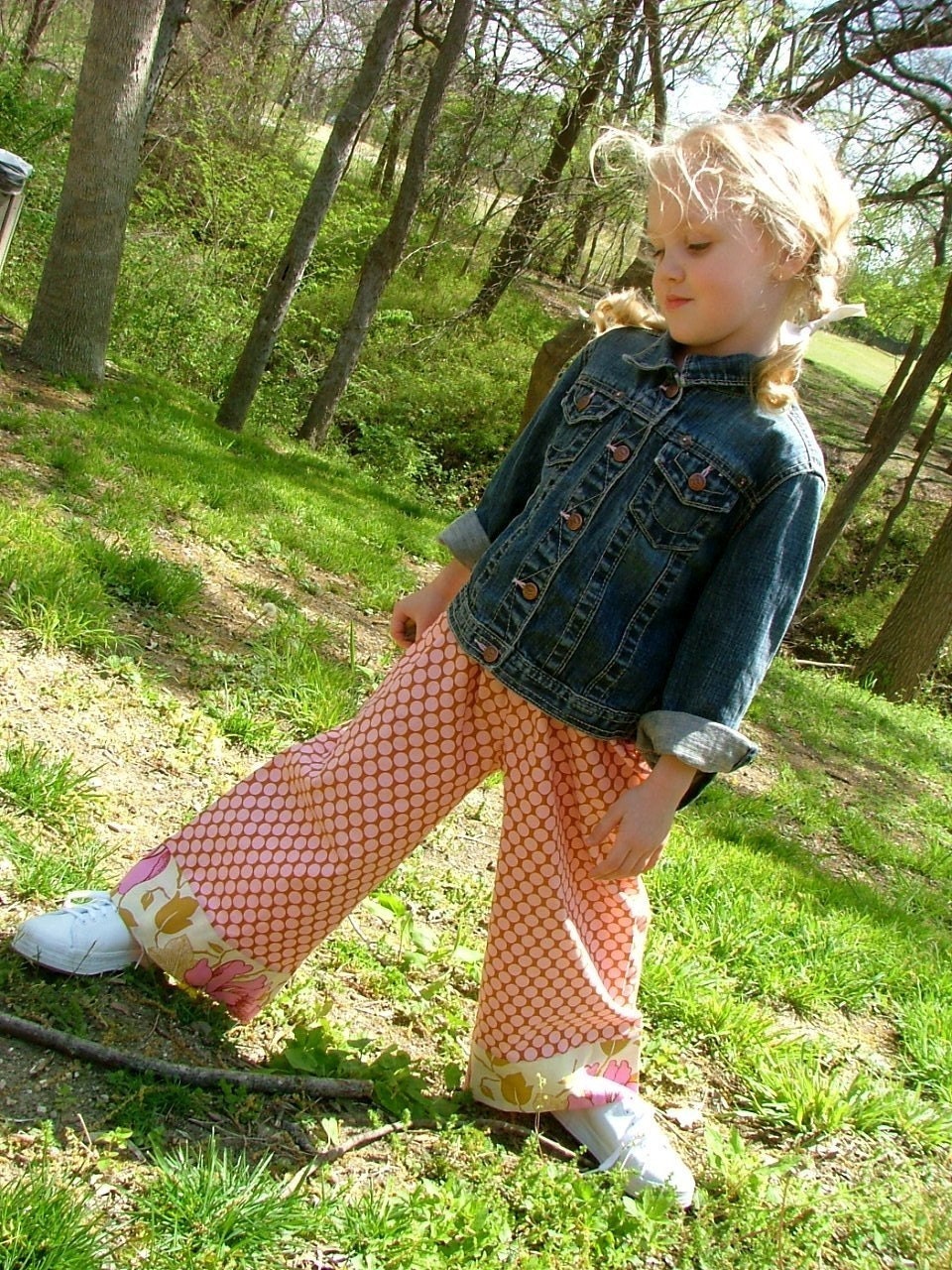 CHILDREN -Samurai Pants - Amy Butler -  Camel Dot - 2 Years of Fashion - Pick the size Newborn to 8 Years by Boutique Mia