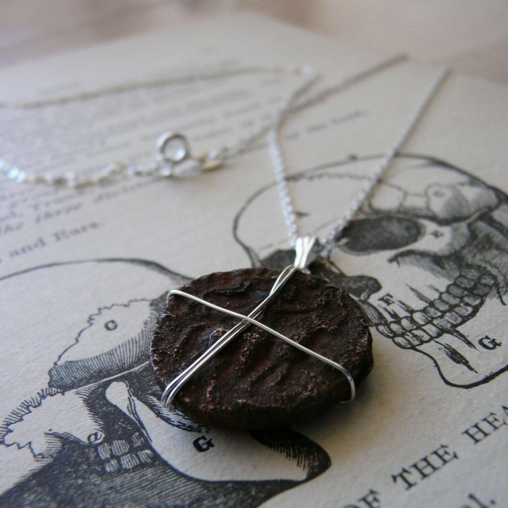 India Necklace with Ancient Indian Coin and Sterling Silver