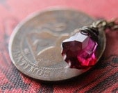 Sangria Necklace with Antique Coin and Swarovski Briolette