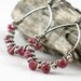 Ruby and Silver Wrapped Hoop Earrings