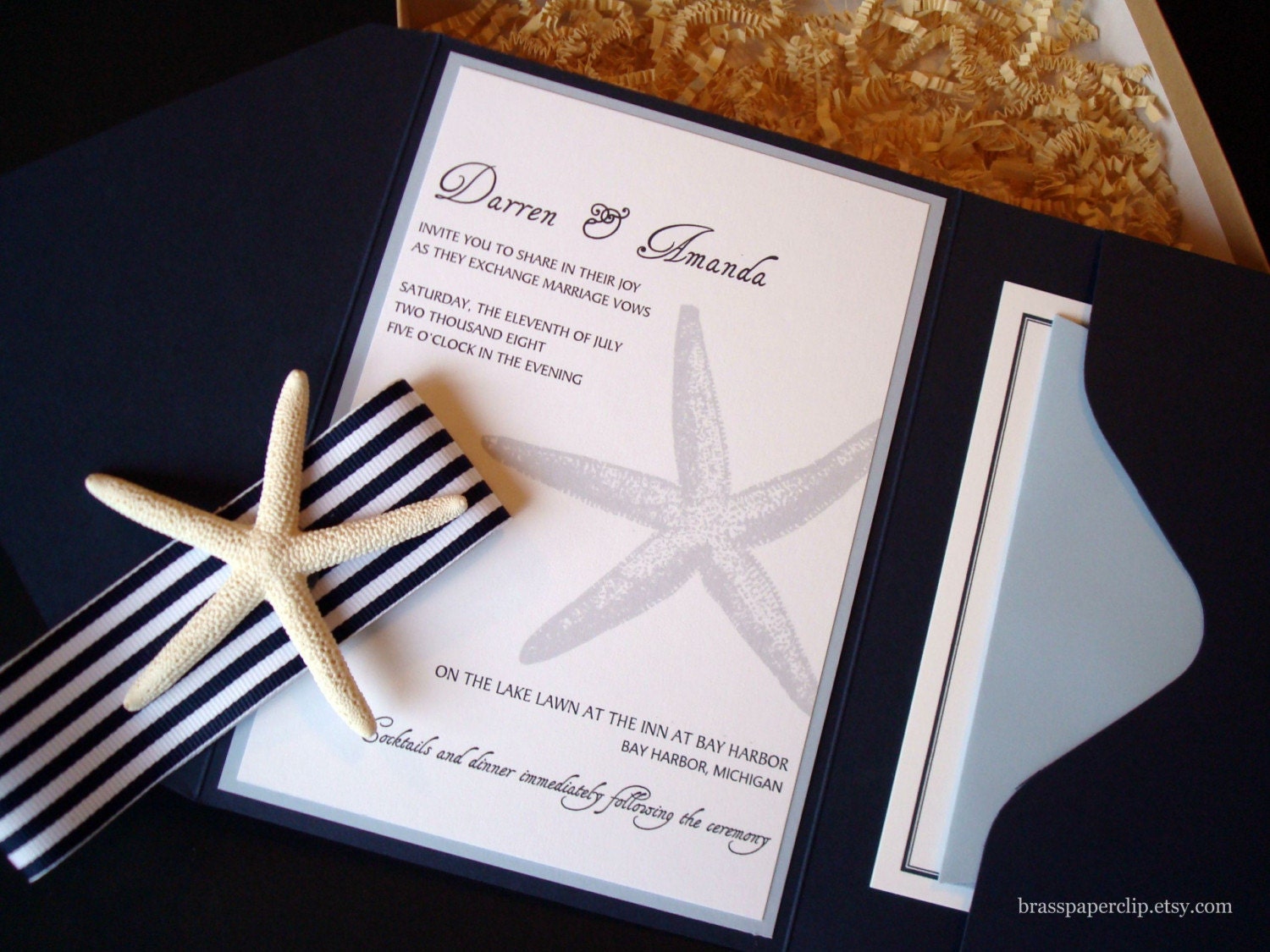 Custom Nautical Wedding Invitations - RESERVED FOR AMANDA