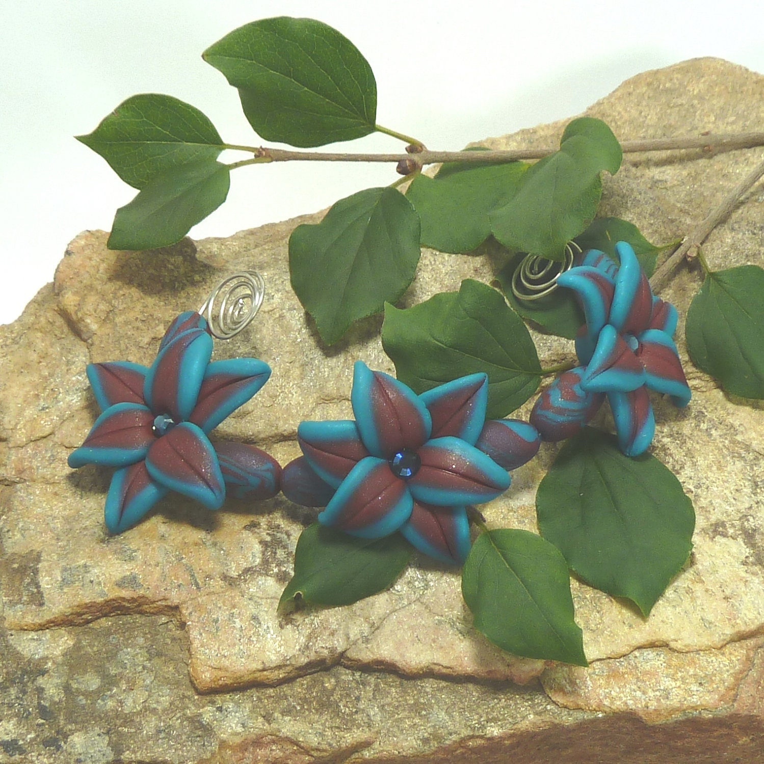 Flower Bead Set  Southwest  Sunset