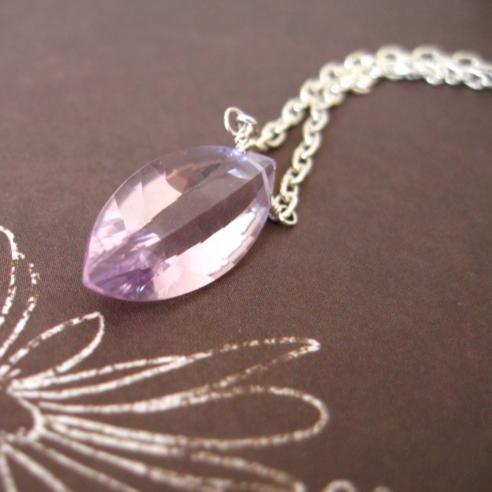 Pink Amethyst Gemstone Pendant Necklace