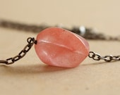 Juicy Cherry Quartz Gemstone Necklace