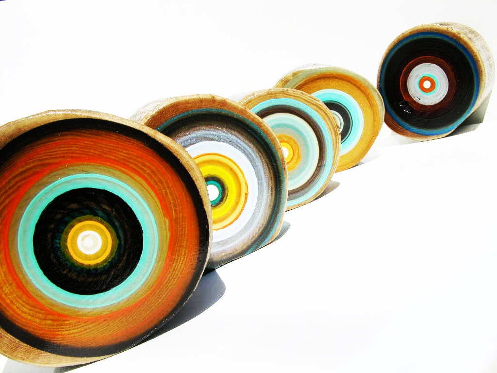 Paintings Modern Design Elements on Repurposed Wood