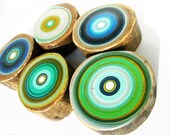 Paintings Upcycled Green Modern Design Elements Great Gift for Her on Mothers Day