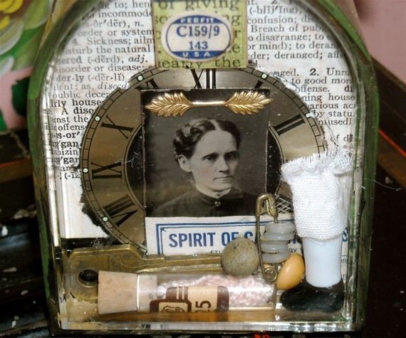 Assemblage Art Time Only Begins When The Clock Stops     STEAMPUNK SCULPTURE   ZNE  Time Travel