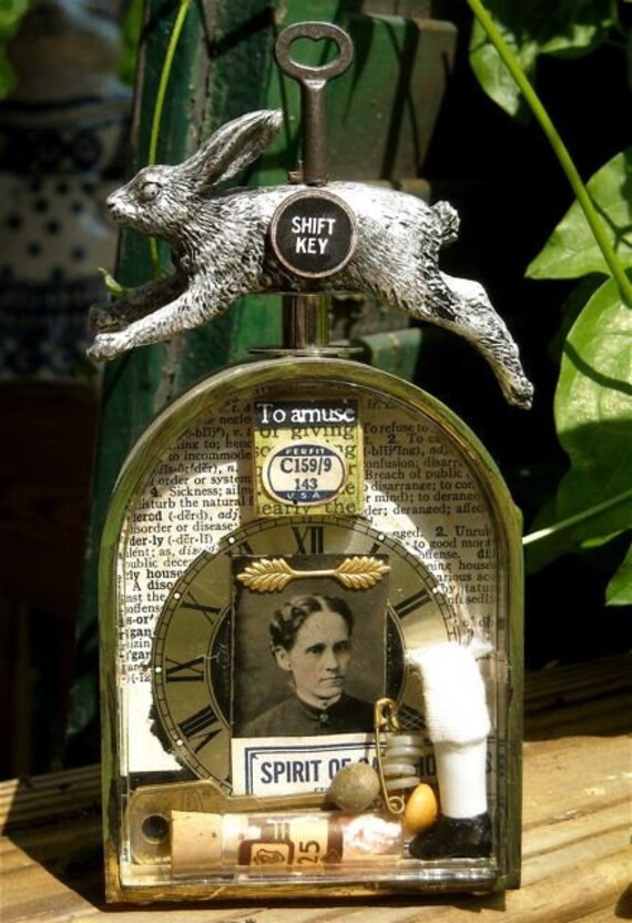 Assemblage Art Time Only Begins When The Clock Stops     STEAMPUNK SCULPTURE   ZNE  Time Travel