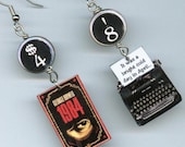 George Orwell 1984 Earrings Vintage  Typewriter BANNED book dystopian