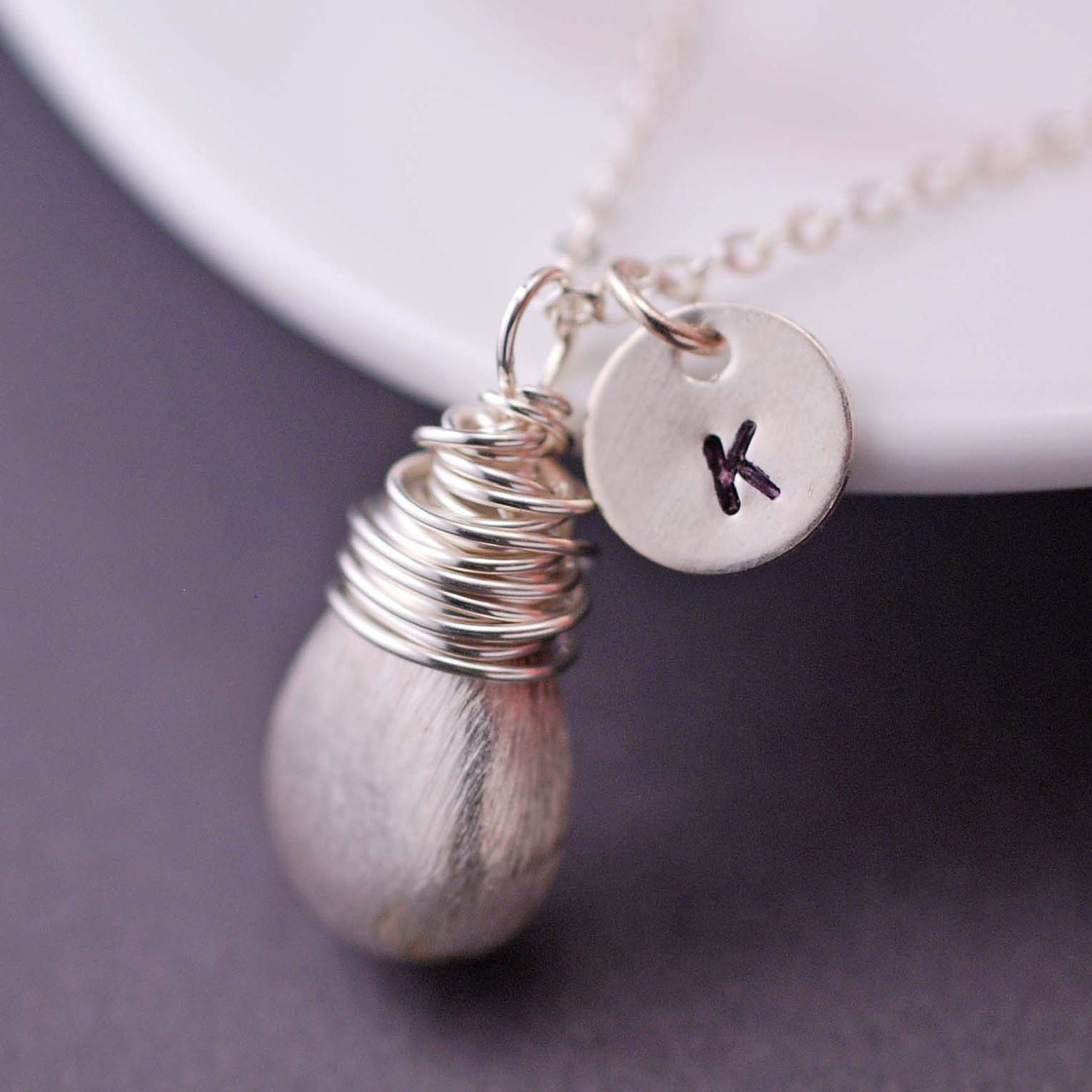 Personalized Gift, Simple Necklace, Sterling Silver Necklace, Custom Hand Stamped Necklace, Bridesmaid Gift