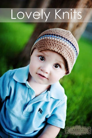 NEW 0-6 Month Crochet Visor Beanie - army tan, eggshell, light blue, delft blue