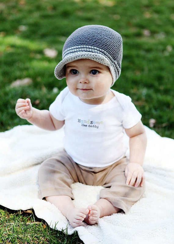 NEW 2-4T Visor Beanie - dark grey, light grey