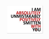Love Art - Red and Black Romantic Print- Smitten With You 8 x 10 - breedingfancy