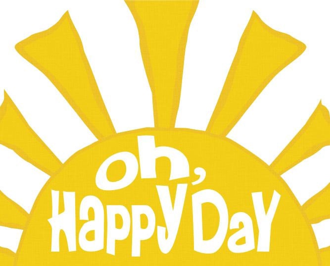 Nursery Art Print, Oh Happy Day Yellow Sun Kids Wall Art, Cheerful Nursery Decor 8x10 Nursery Wall Sign, Primary Colors Nursery Decor
