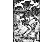 Skeleton Fiddler Calavera Greeting Card