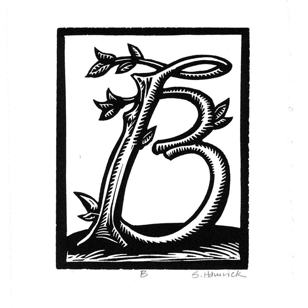 B alphabet print