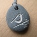 bird and berries beach pebble necklace