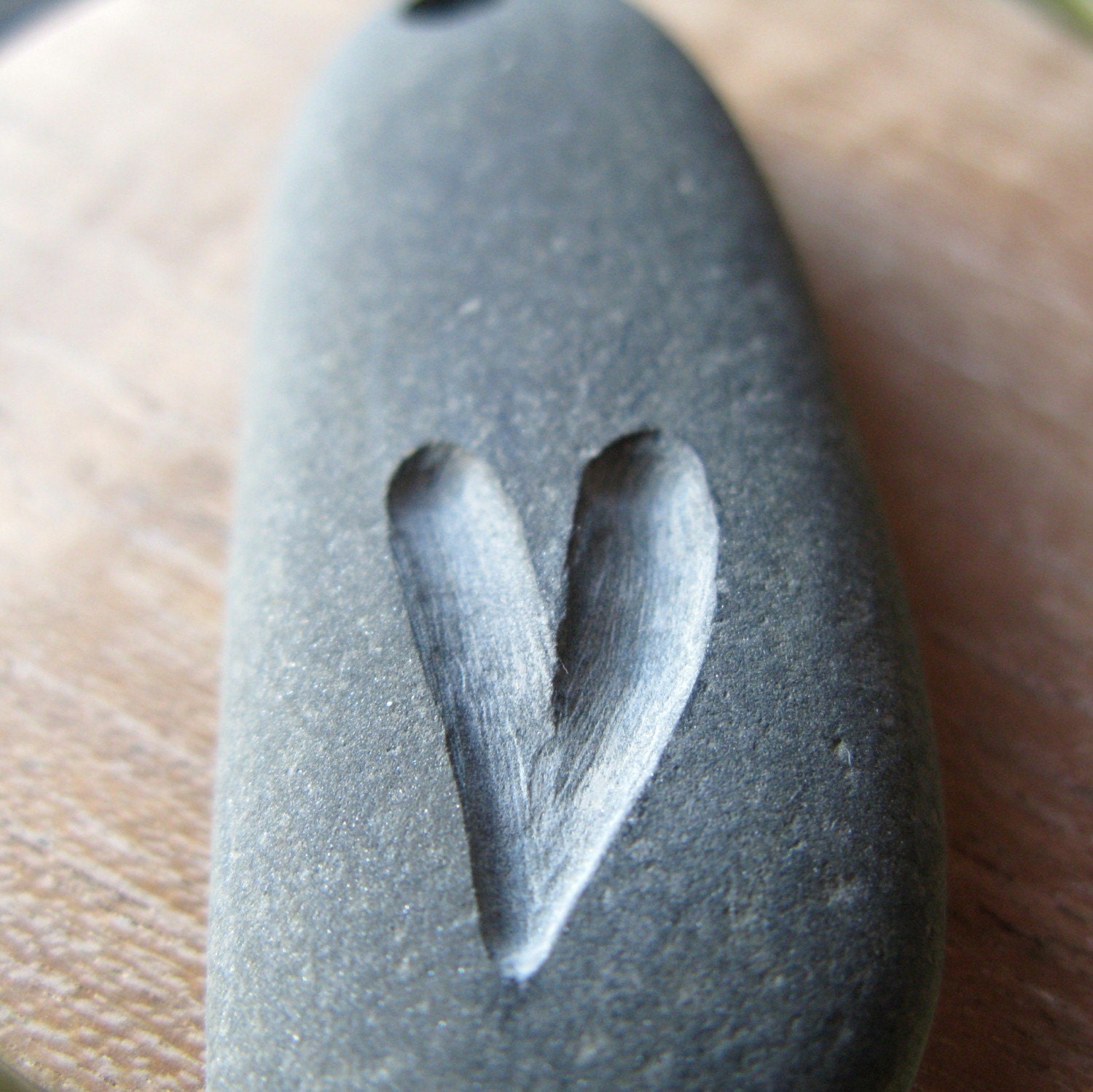 heart pebble necklace with pebble toggle