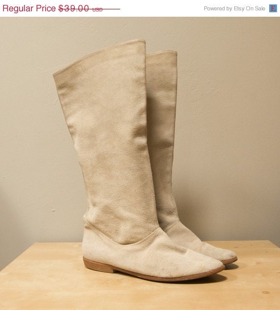 cream suede boots