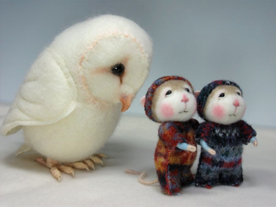 PDF CLASS Needle Felted Animal Dressed Mouse & Bunny Class Needle Felting / Create a Bunny and Mouse (Kit Available and sold separately)