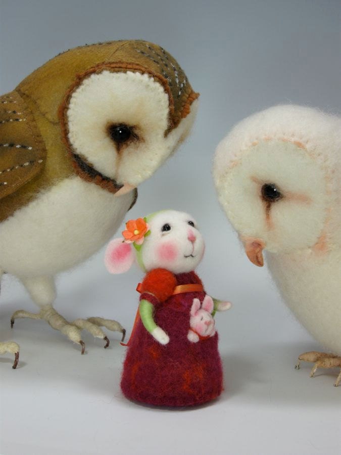 Dressed Mouse/Bunny Class  Needle Felting Class to create BOTH the Bunny and Mouse By Barby Anderson (Kit Available and sold separately)
