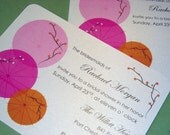 Set of 20 Cherry Blossom Parasol Invitations