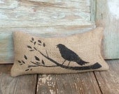 Bird and Branch -  Burlap Feed Sack Doorstop