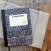 Bird Letter - Monogram Burlap Feed Sack Journal Cover w. Notebook