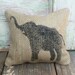 Miss Baba the Circus Elephant-  Burlap Feed Sack Doorstop