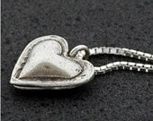 Heart Pillow Pendant in Sterling Silver - Ready To Ship