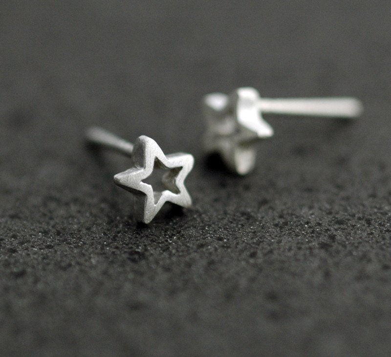 Star Stud Earrings in Sterling Silver
