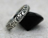 Floral and Scroll Ring in Sterling Silver - Made to Order - Free Shipping in the U.S.
