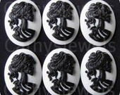 Unset Cameo Lolita Day Of The Dead Goddess Black On White Portrait