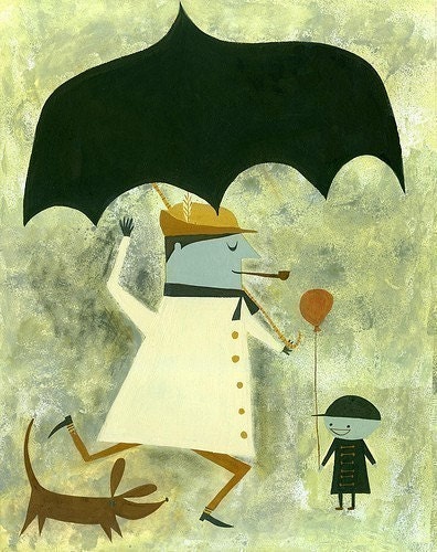 Monsieur Hulot. 16x20 Limited edition  print by Matte Stephens.
