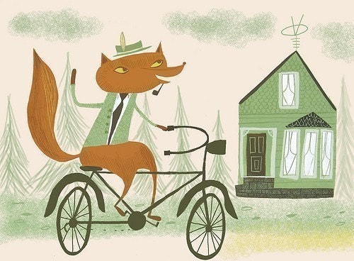 The Duke Of NY riding his bike print