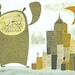 The Giant Suburban Bear Monster visits NYC. 13x19 print by Matte Stephens.