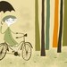 Vivienne riding her bike. 8.5x11 print by Matte Stephens.