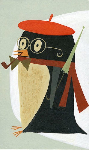 Penguin. Limited edition 8.5 x 11 print by Matte Stephens.