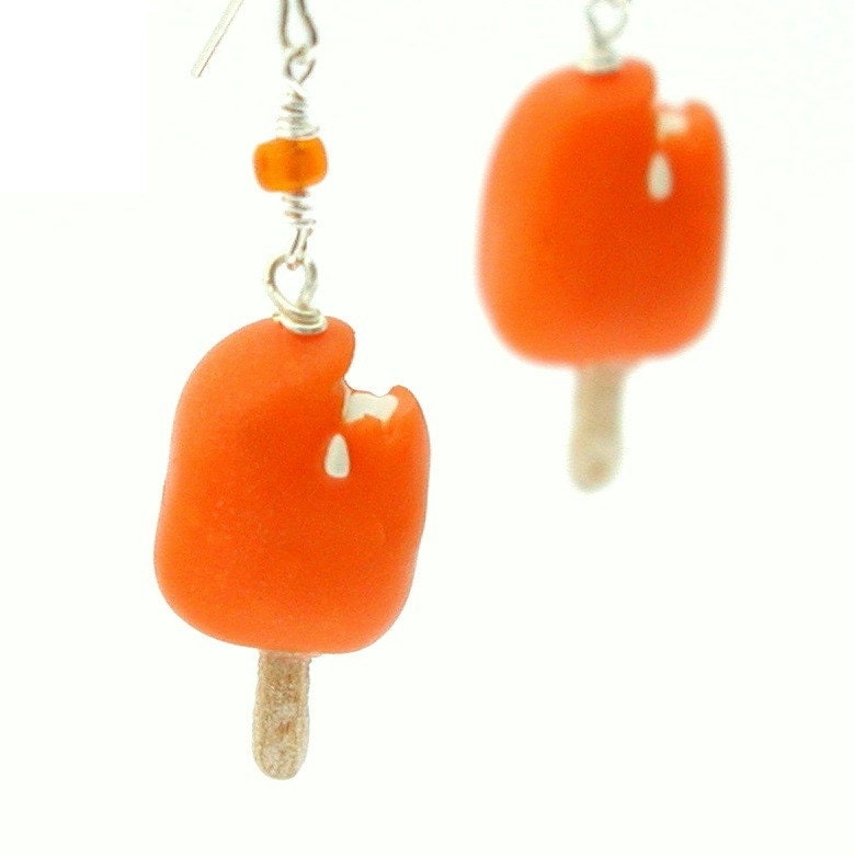 Orange creamsicle earrings - inediblejewelry