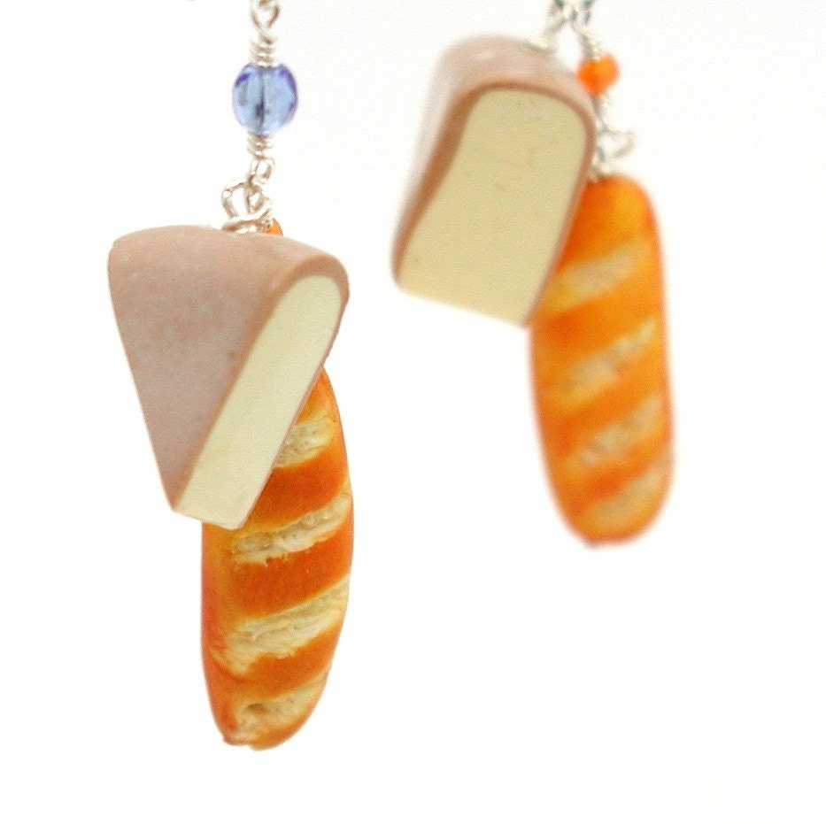 Brie and baguette earrings