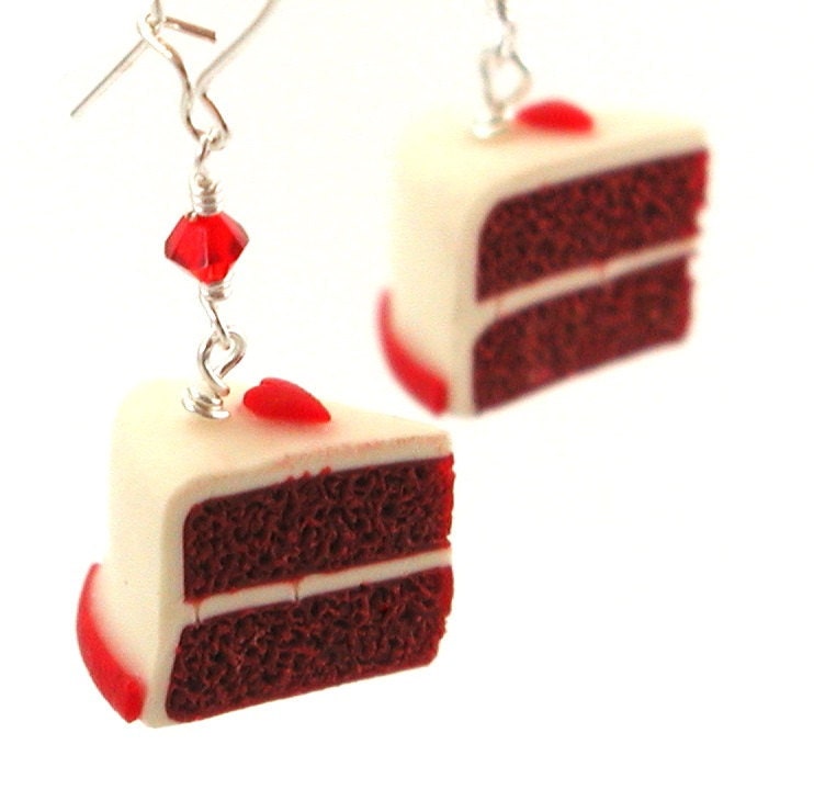 Red velvet cake earrings