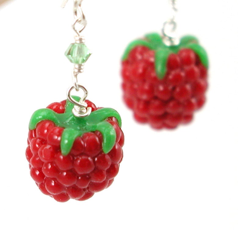 Raspberry earrings