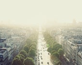 Paris Art, Travel Photography, City View, Fine Art Print, Warm Yellow, Wall Art, Urban, Street - Staring into the Sun