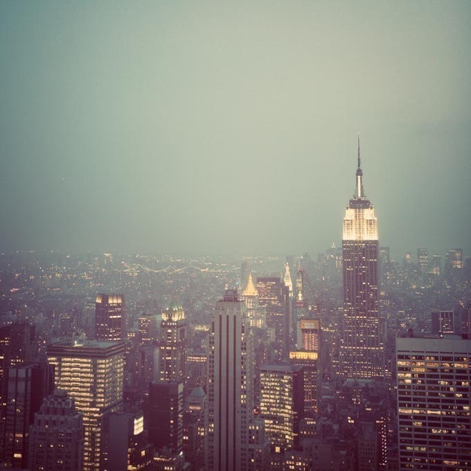 Manhattan - NYC Skyline at Twilight, Mad Men, New York Photograph, Empire State Building, Father's Day, Dad, For Him