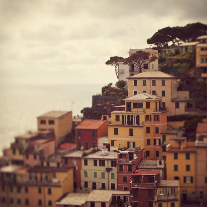 Cinque Terre Italy Photograph, Houses, Autumn Colors, Dreamy, Whimsical, Travel Photography - Outlook on Life