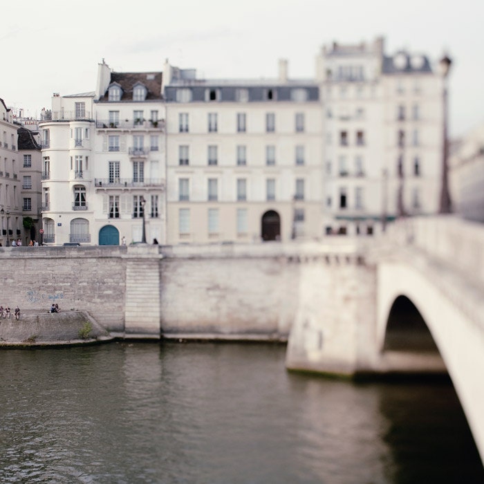 50% OFF SALE - Bridge, Paris Photograph - Things to do in Paris - Seine River, White, Grey, Dreamy, Whimsical Travel Photography
