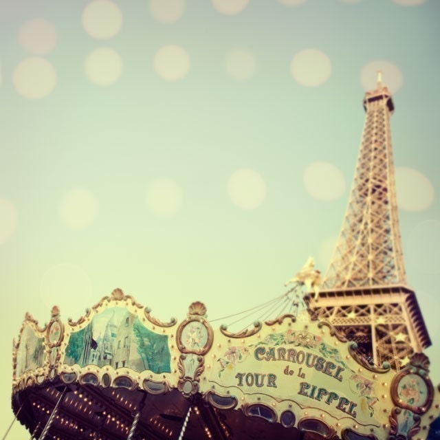 Carnival Photos, Nursery Art, Summer Fair, Ferris Wheel, Merry-Go-Round - Carnivale - Set of four 5x5 prints